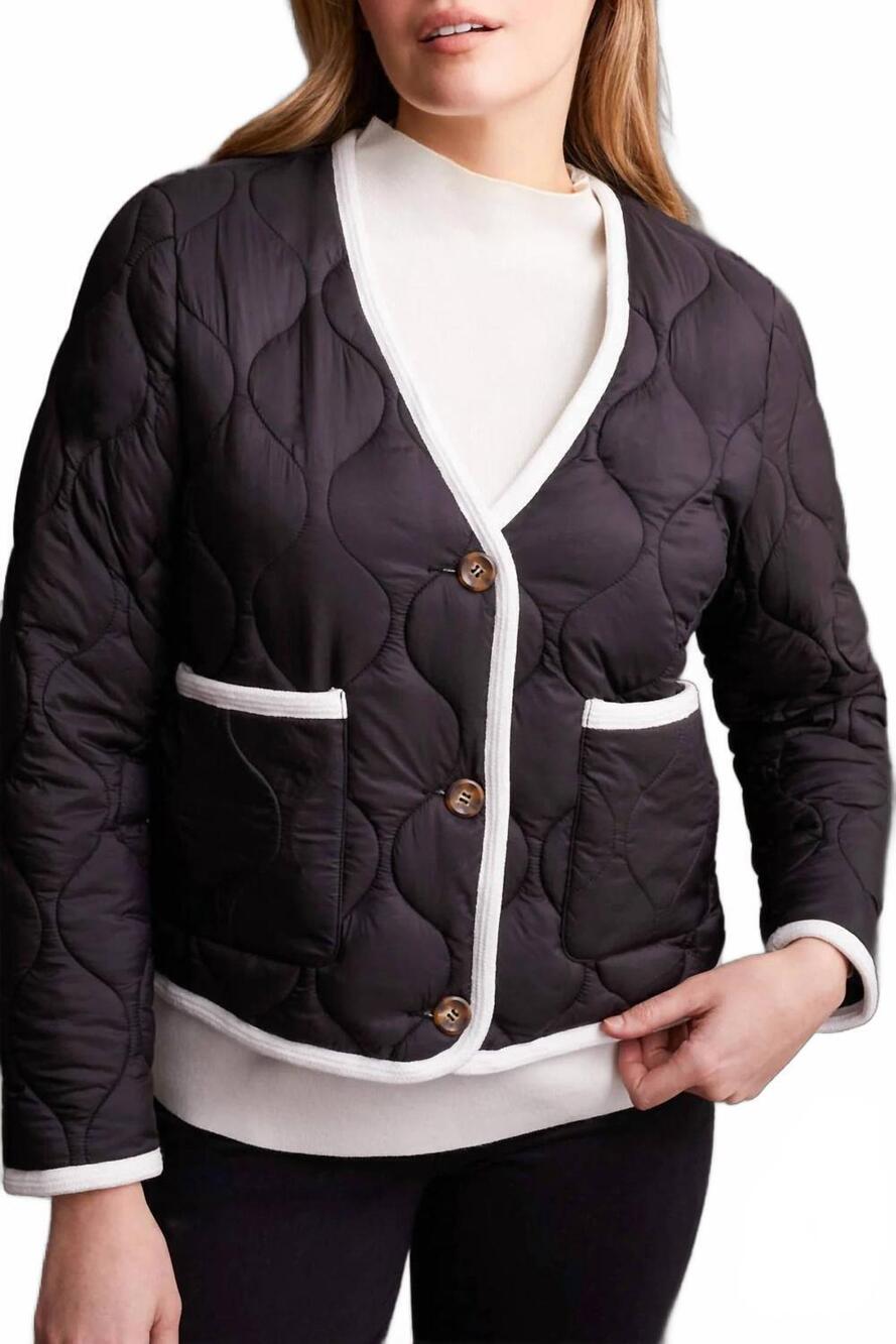 NEW TRIBAL women's button puffer jacket in black